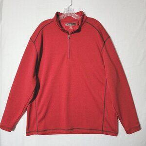 Pebble Beach Performance Sweater Pullover Mens  XL 1/4 Zip Long Sleeve Red Golf